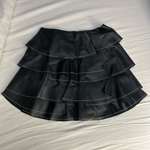 AJE Banskia Ruffled Leather Mini Skirt - Picture 3 of 6